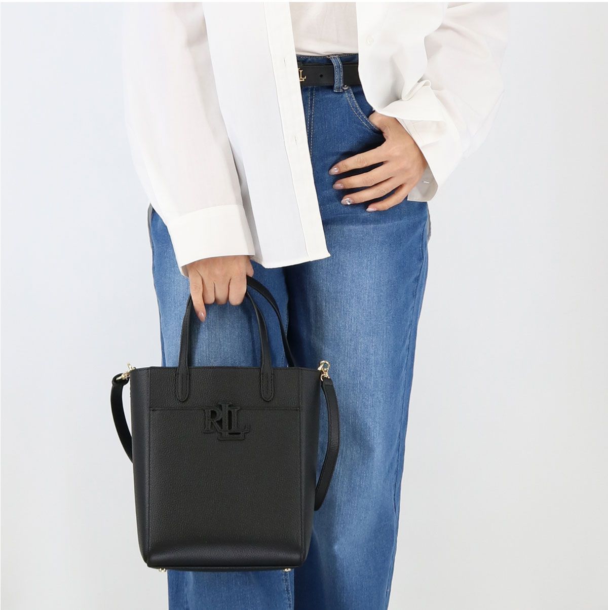 LAUREN RALPH ローレンラルフローレン ショルダーバッグ レザー 2 WAY トートバッグ CMRYN 鞄 ロゴ 通勤 通学 レディース ブランド