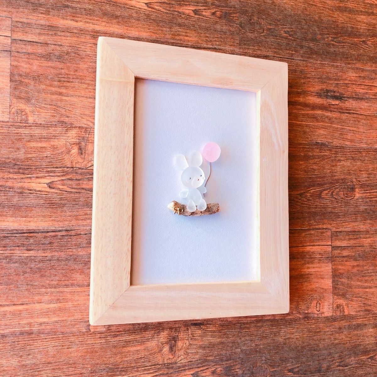 シーグラスアート7 ＊うさぎと風船＊ - メルカリ