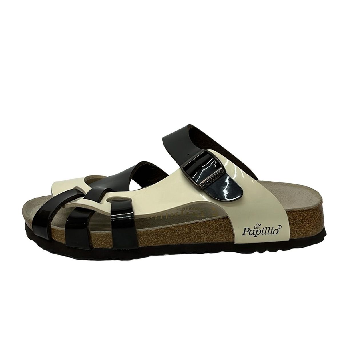 BIRKEN STOCK ビルケンシュトック サンダル 24 レディース ダークブラウン アイボリー Papillio レザー