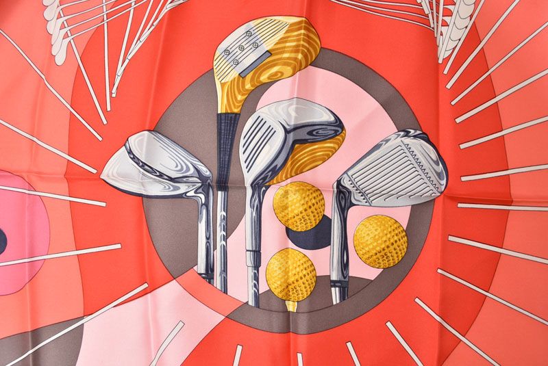 エルメス スカーフ HERMES カレ90 シルクツイル SWING ゴルフ GOLF