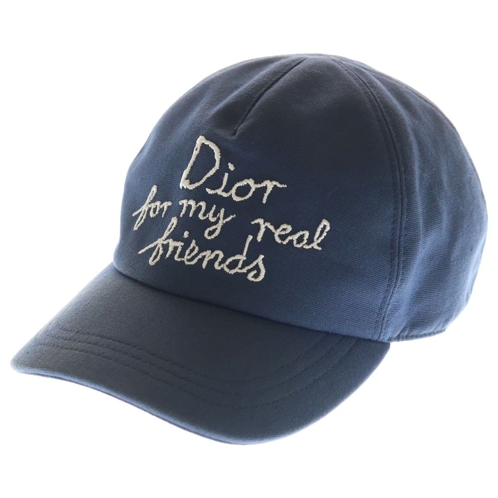 DIOR ディオール 25 AW Hylton Nel Cap ヒルトン ロゴ刺繍 ネルベースボールキャップ 帽子 ネイビー