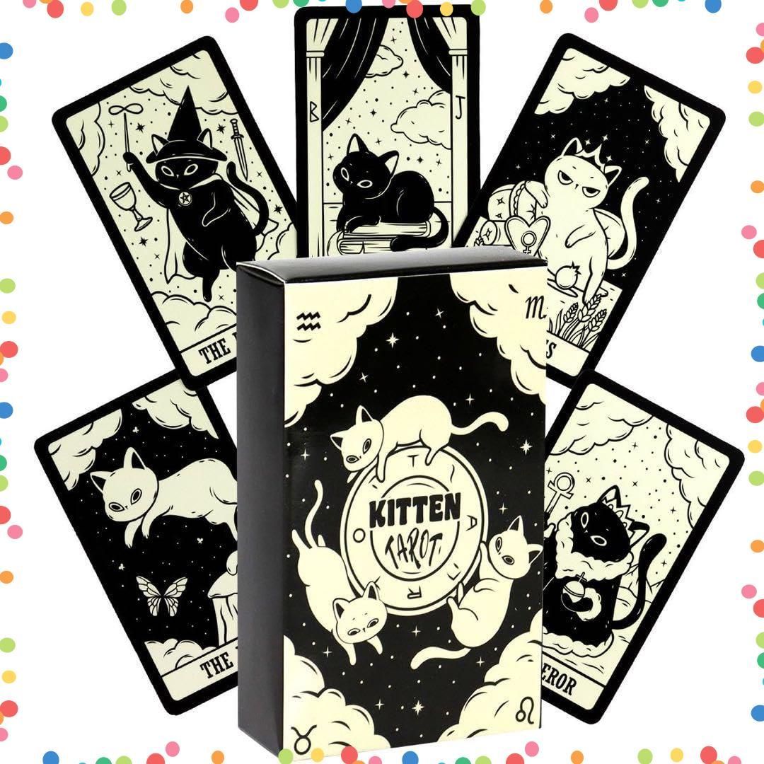 在庫セール】占い 猫タロット TAROT 78枚 KITTEN タロットカード 黒猫