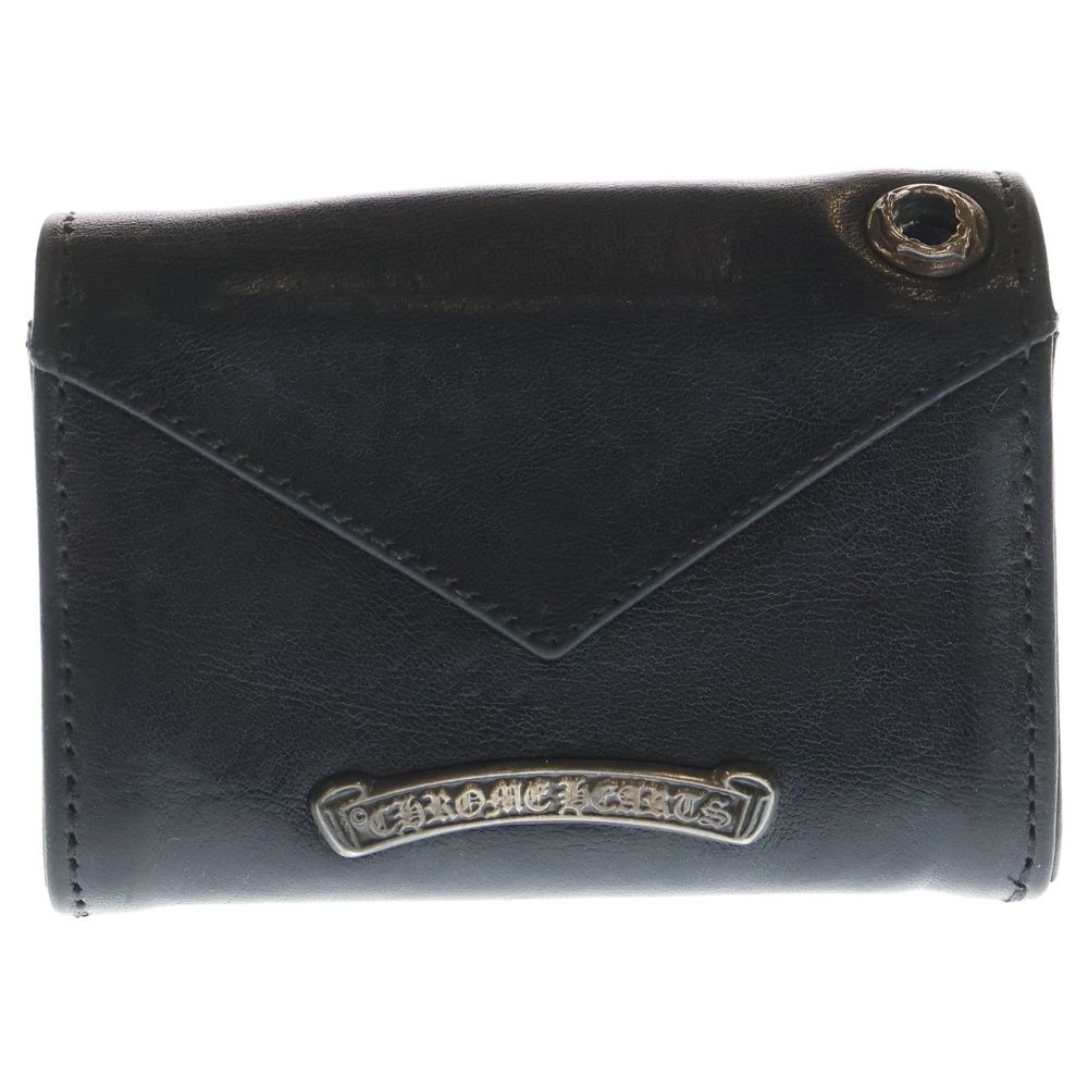 クロムハーツ   TINY WALLET タイニーウォレット CHプラスボタングリッター財布 中古 SJ02 CHROME HEARTS (クロムハーツ) TINY WALLET タイニーレザーウォレット