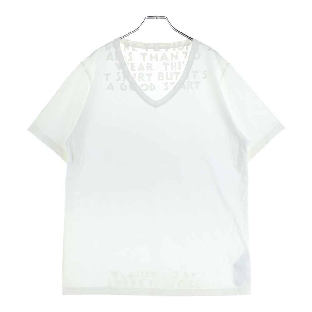 Maison Martin Margiela メゾンマルタンマルジェラ 20 SS AIDS CHARITY エイズ チャリティ Vネック 半袖Tシャツ カットソー ホワイト S 20299