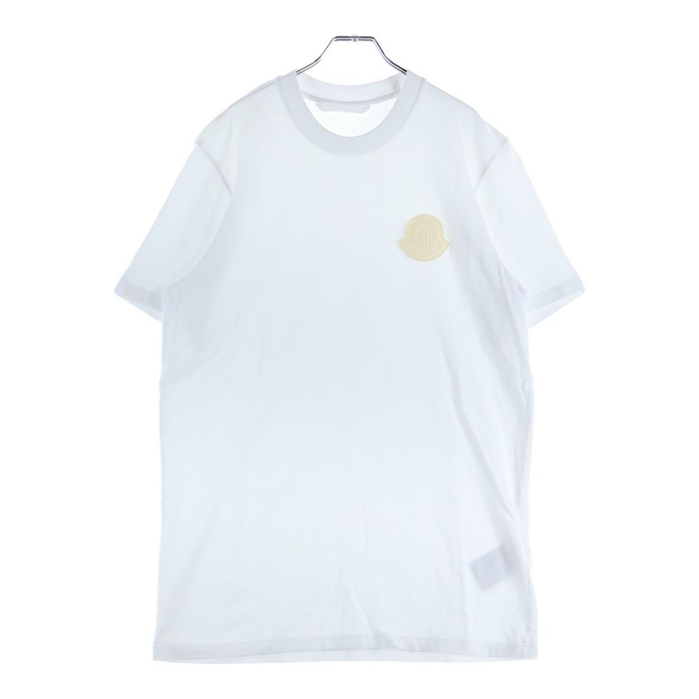 MONCLER モンクレール 24 SS ロゴワッペン クルーネック 半袖Tシャツ カットソー ホワイト 83927