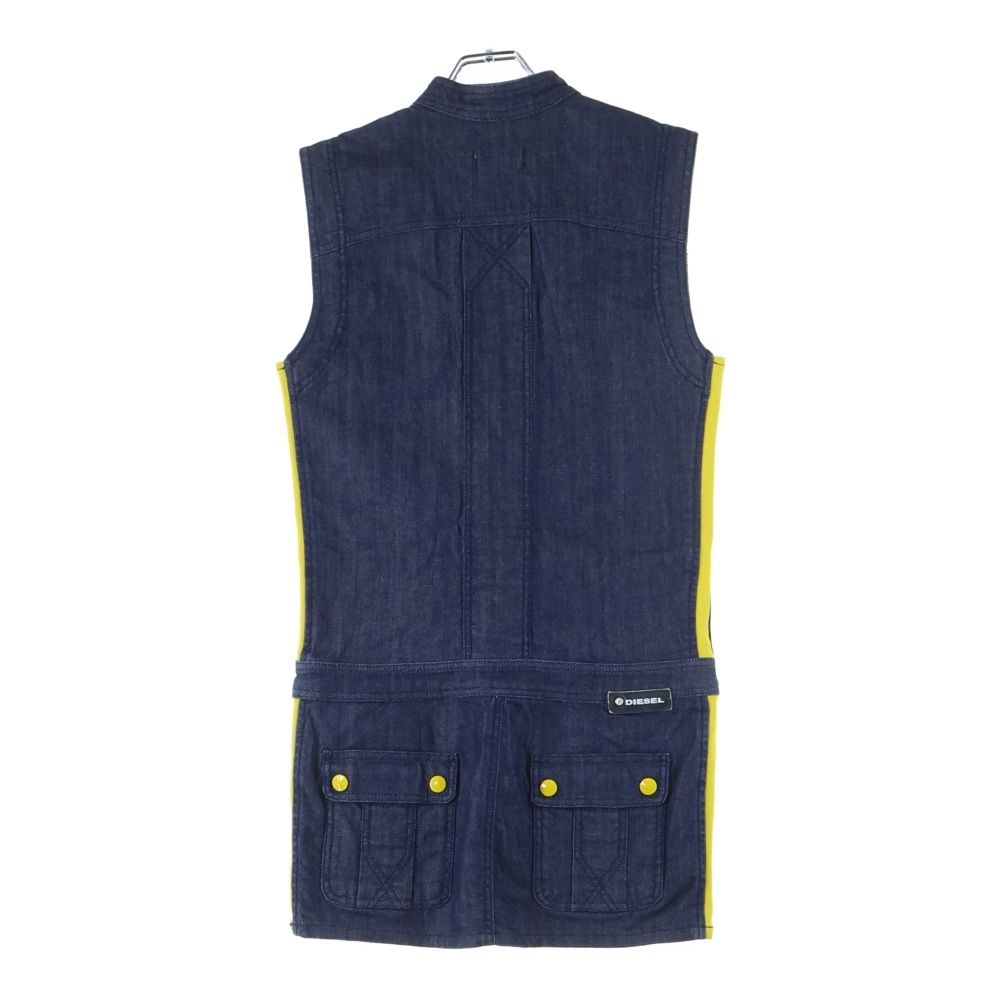 DIESEL ディーゼル ノースリーブ サイドライン デニムワンピース インディゴ レディース