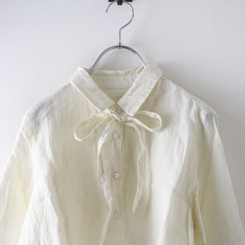 ネストローブ nest Robe リネンボウタイシャツ＼アイボリー ブラウス 
