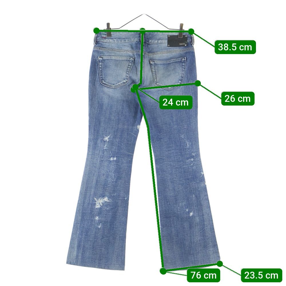 DIESEL ディーゼル ダメージ加工 フ デニムパンツ インディゴ レディース ホワイト系 デニム ジーンズ 