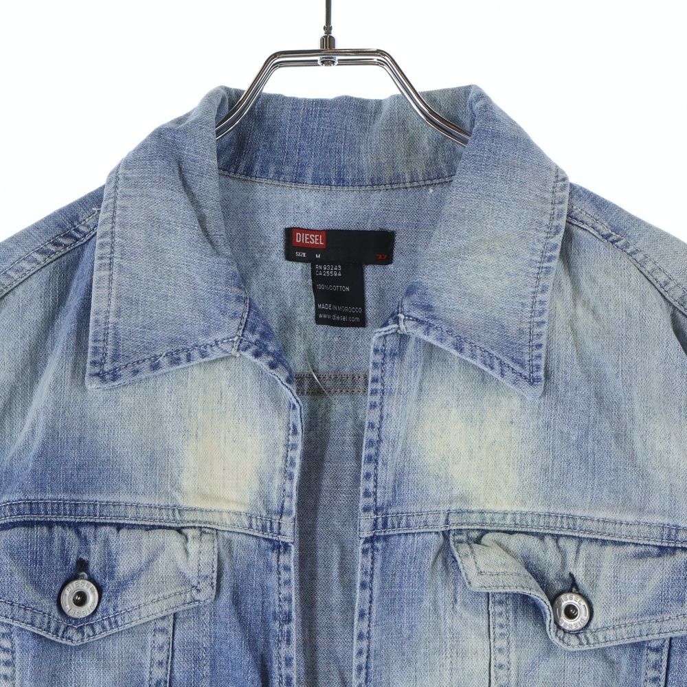  DIESEL ディーゼル ウォッシュ加工 ジップアップ デニムワンピース ライトブルー レディース ミニワンピース ワンピース