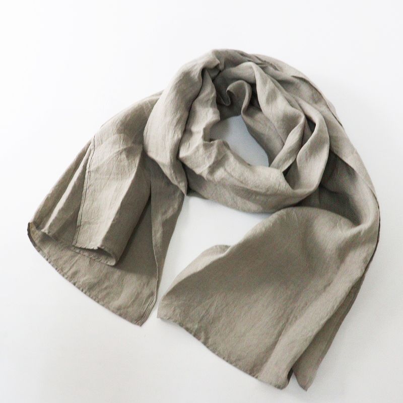 ICHI Antiquites イチアンティークス リネン大判ストール サンド