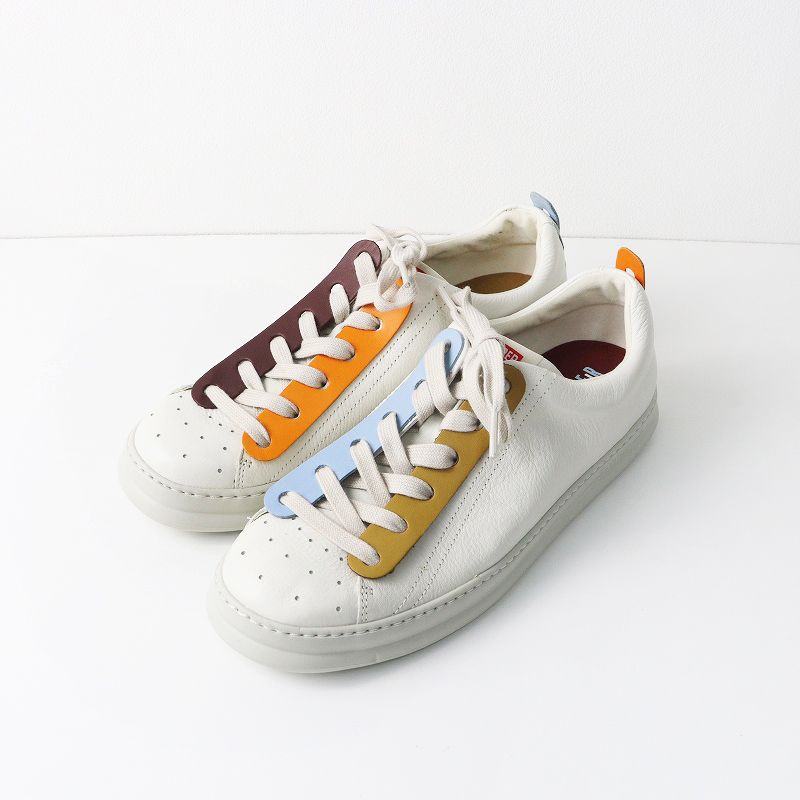 Camper スニーカー ホワイト/ベージュ/オレンジ メンズ カンペール CAMPER SNIMI バイカラーレザースニーカー 44/28cm