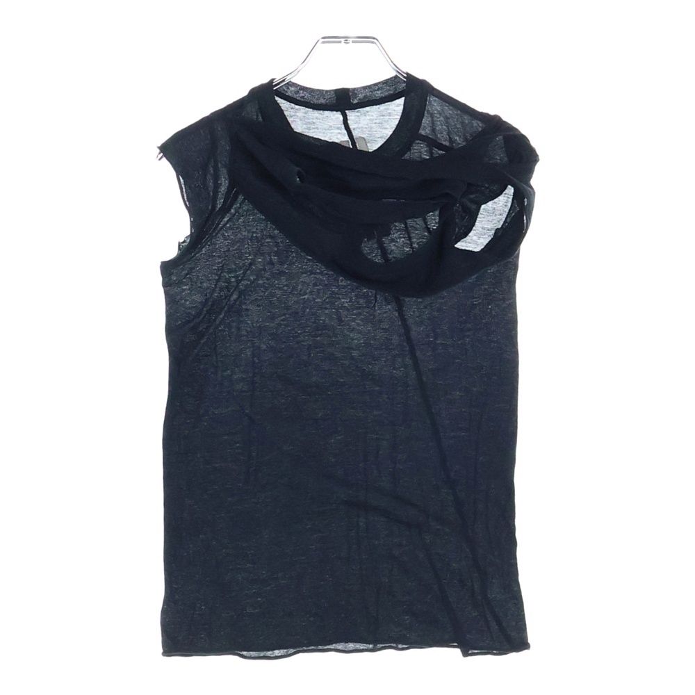 Rick Owens リックオウエンス 19 SS BABEL アシンメトリータンクトップ ノースリーブシャツ ブラック