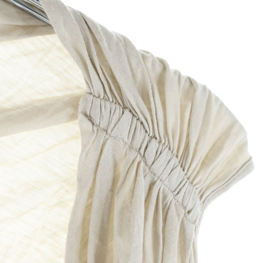 ノースリーブシャツドレス ベージュ