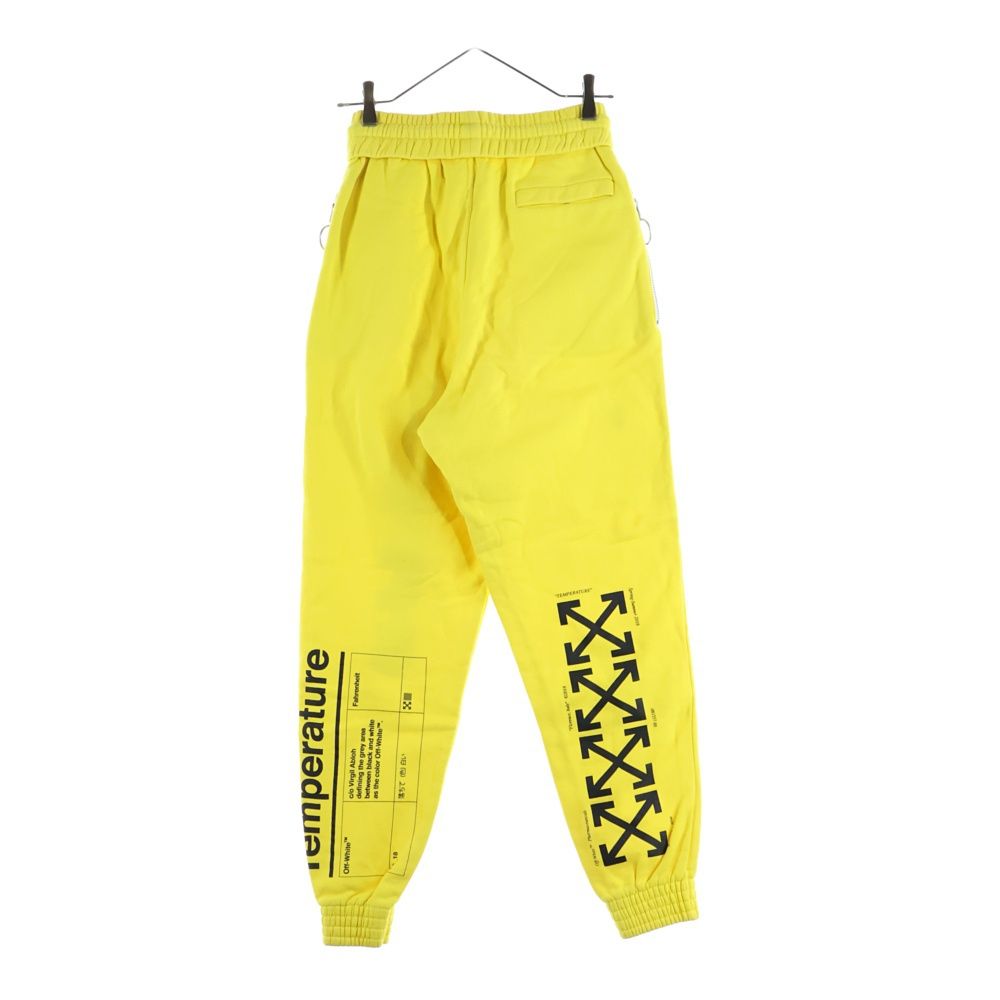 OFF WHITE オフホワイト 18 SS Arrow Sweat Pants アローロゴ スウェットパンツ イエロー