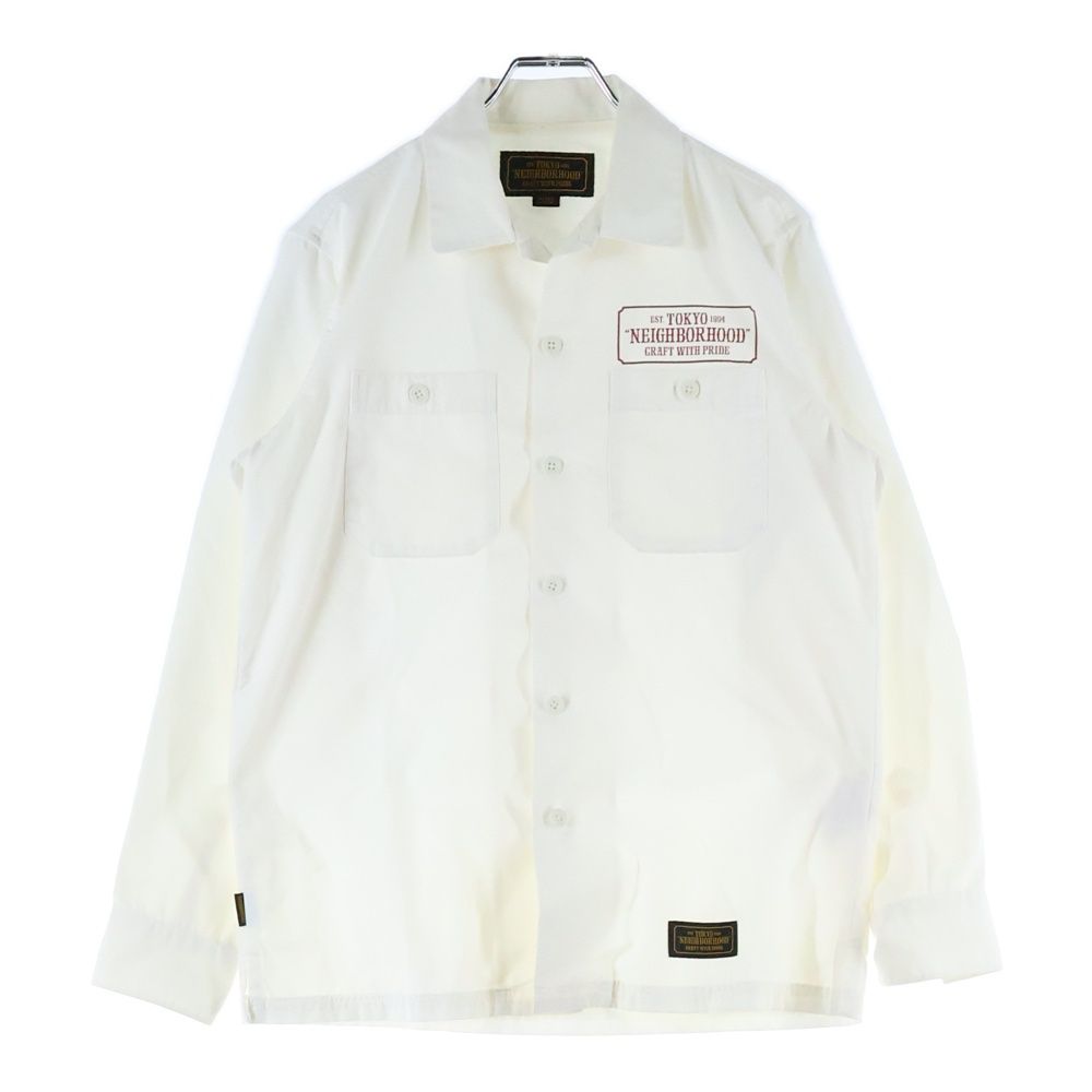 ネイバーフッド 17 SS CLASSIC WORK EC SHIRT LS クラシックロゴプリント 長袖ワークシャツ ホワイト 171 TSNH SHM 01