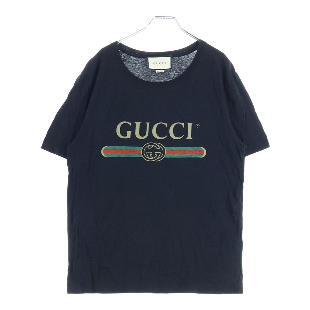 GUCCI グッチ Washed T-Shirt ウォッシュド加工 オーバーサイズ半袖Tシャツ ブラック 440103 X3F05 GUCCI (グッチ) Washed T-Shirt ウォッシュド加工 オーバーサイズ半袖T