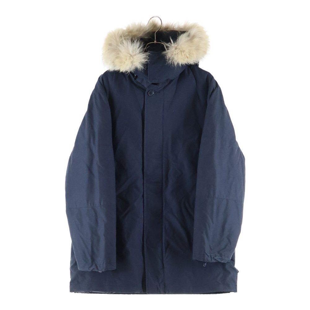 MONCLER モンクレール STOFF TESSUTO ファー付き フード ロング ダウンジャケット ネイビー 42323 90 69996