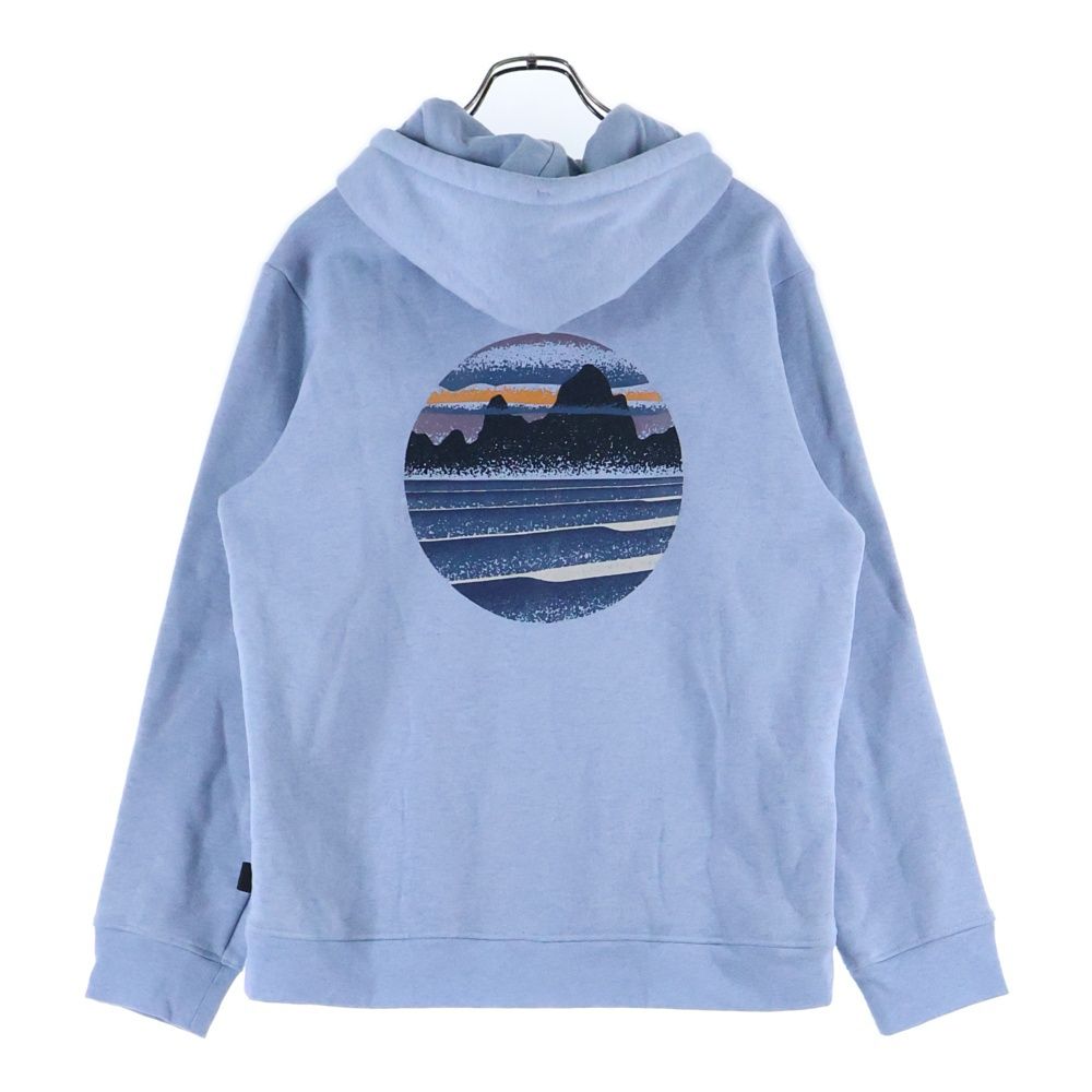 PATAGONIA パタゴニア 23SS 胸ロゴデザイン ダブルポケット ドローストリング ジップアップ フーデッド スウェット パーカー ブルー 39676SP23 PATAGONIA (パタゴニア) 23SS 胸ロゴデザイン ダブルポケット ドロー
