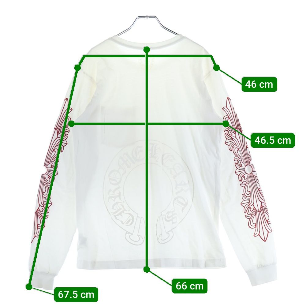 CHROME HEARTS (クロムハーツ) FLRL CRS HORSESHOE LS TEE バック