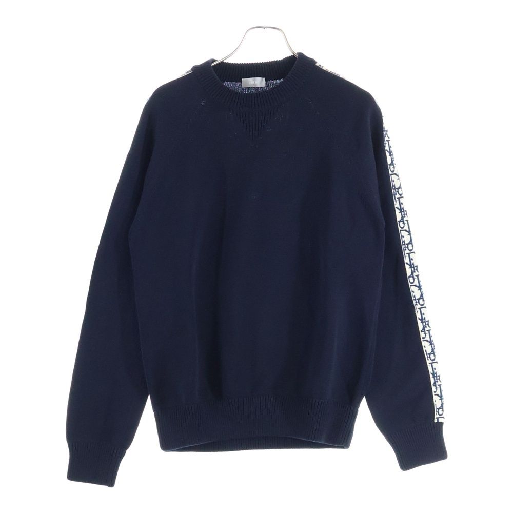 DIOR ディオール オブリーク インサート コットン クルーネック セーター トレーナー ネイビー