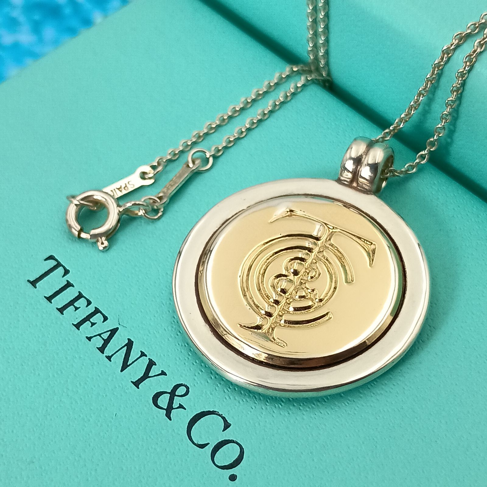 Tiffany Co ティファニー コイン ネックレス コンビ レディース メンズ オールドティファニー シルバー925 ゴールド750