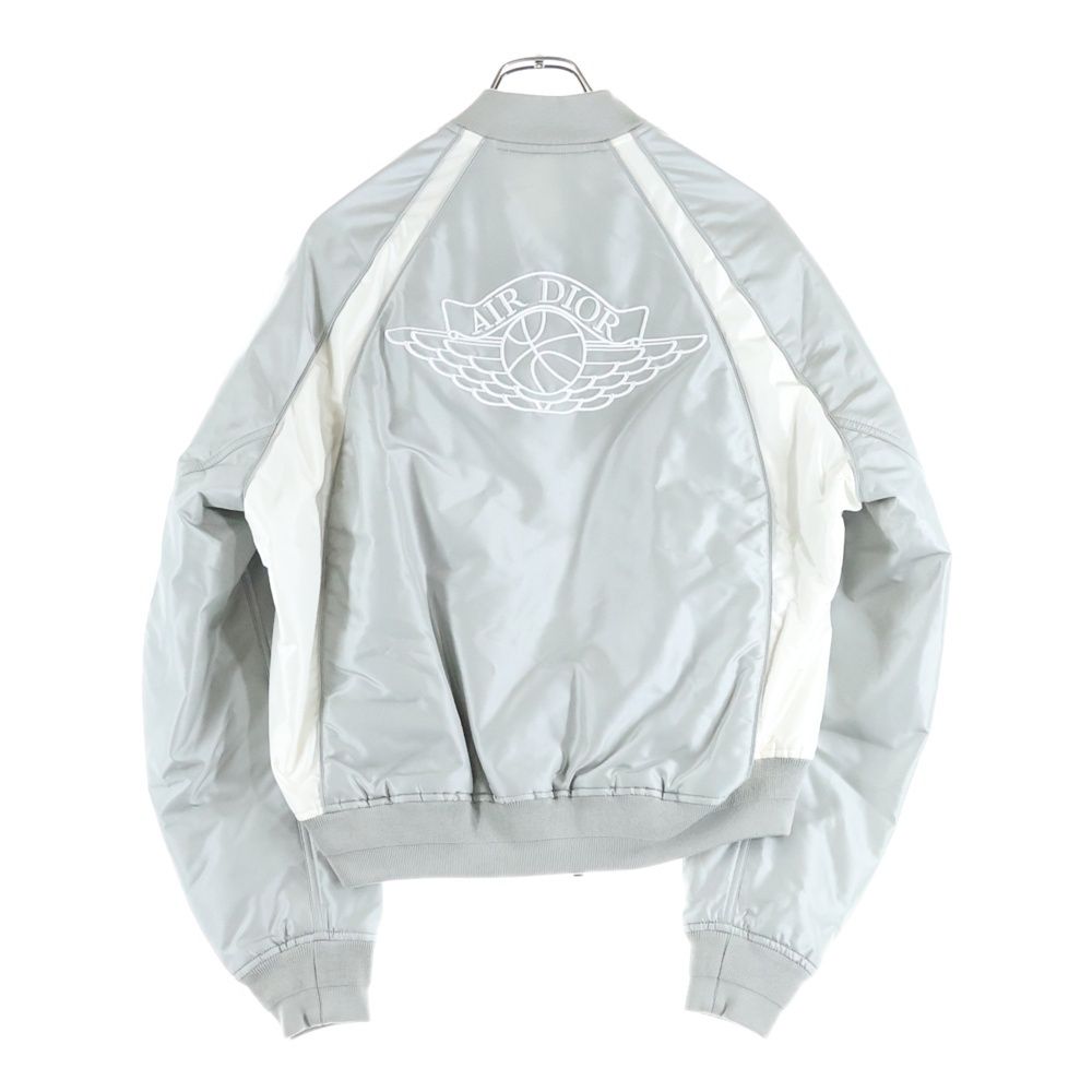 DIOR ディオール 20 AW AIR JORDAN エアジョーダン ロゴ刺繍 シルク ボンバージャケット ブルゾン グレー