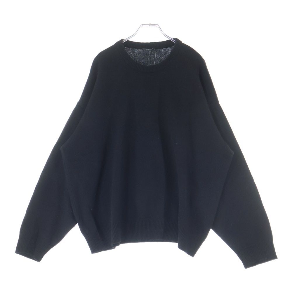 バレンシアガ バックロゴ刺繍 クルーネックセーター カシミヤニット ブラック 682004 T 4124