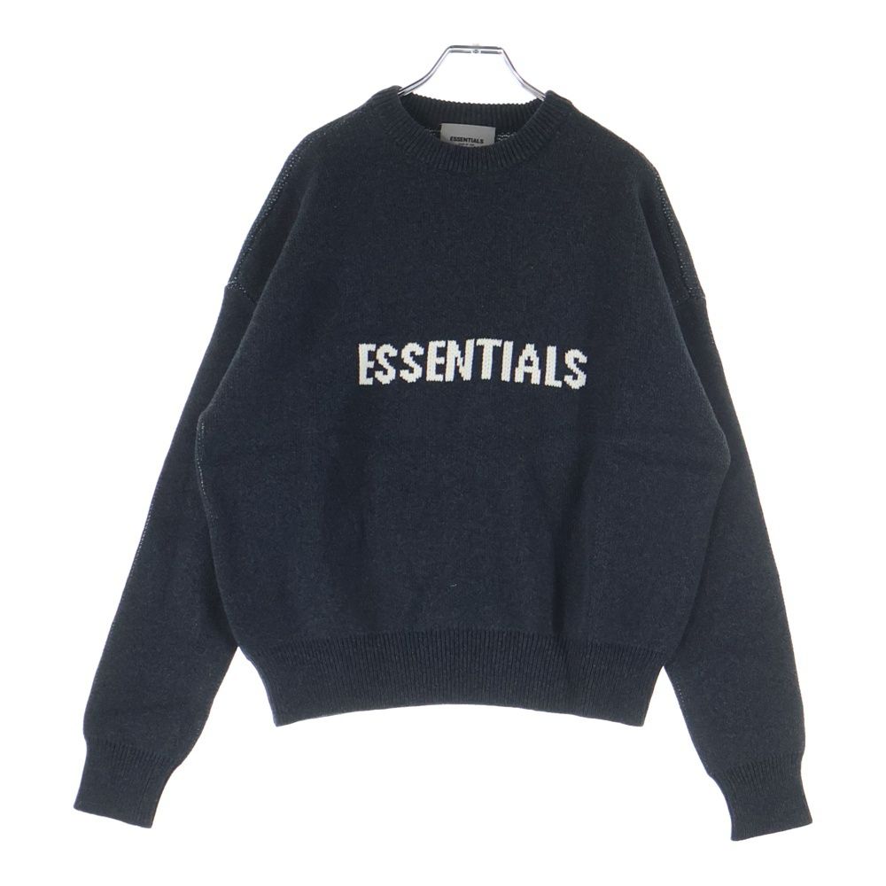 FEAR OF GOD ESSENTIALS フィアオブゴッド エッセンシャルズ KNIT SWEATER ロゴクルーネックニットセーター グレー