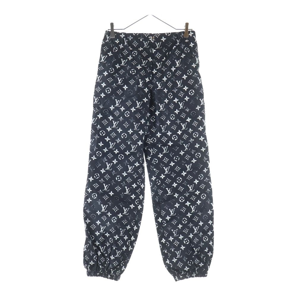 LOUIS VUITTON ルイヴィトン ステンシルエフェクトモノグラムジョギングパンツ ブラック|ホワイト