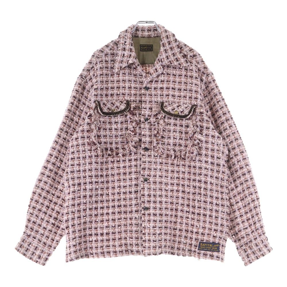 KAPITAL キャピタル fancy tweed board shirt ファンシー ツイード ボード 長袖シャツジャケット ピンク