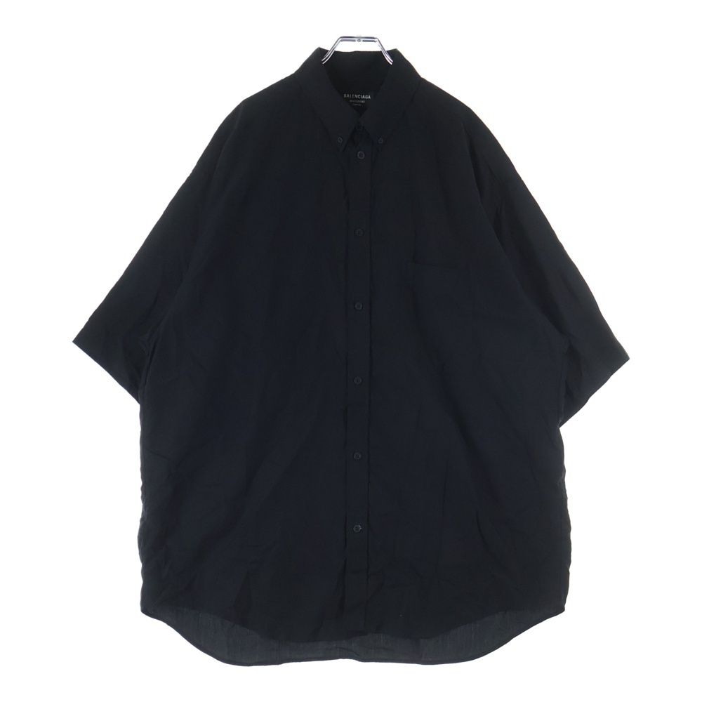 バレンシアガ Large Fit Shirt シャドーロゴ オーバーサイズ 半袖シャツ ブラック 681702 TLM 16