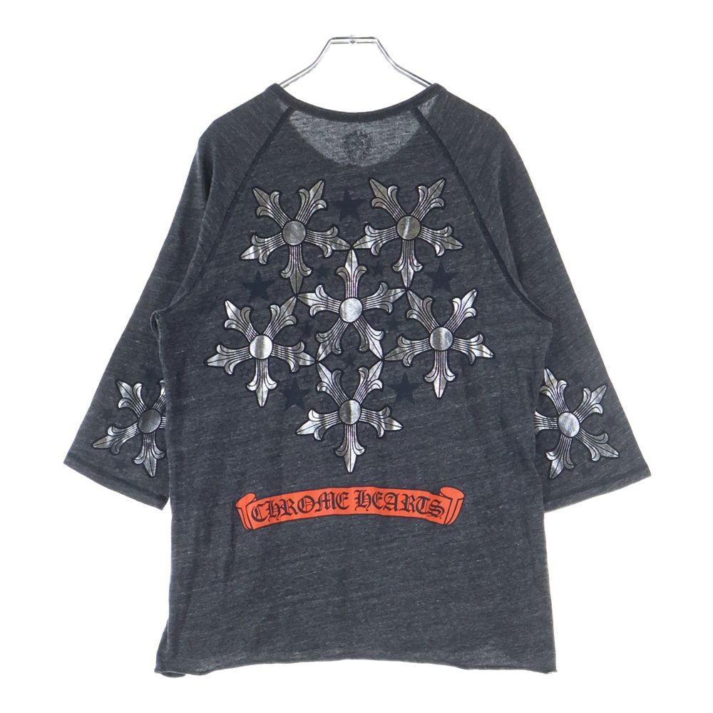 CHROME HEARTS クロムハーツ STAR PRINT スタープリント ラグランスリーブ 七分丈Tシャツ カットソー グレー