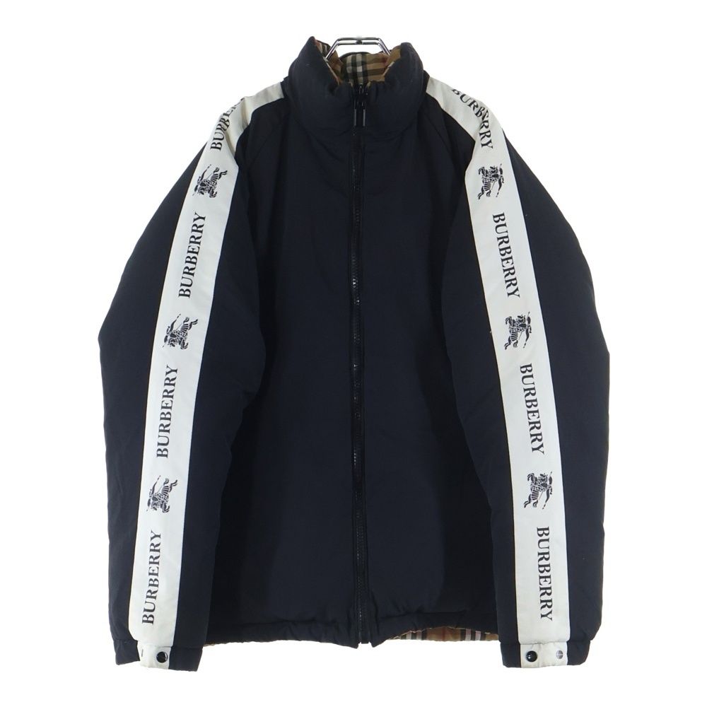 バーバリー リバーシブル ノバチェック ロゴ ダウンジャケット ブラック ベージュ 8003235