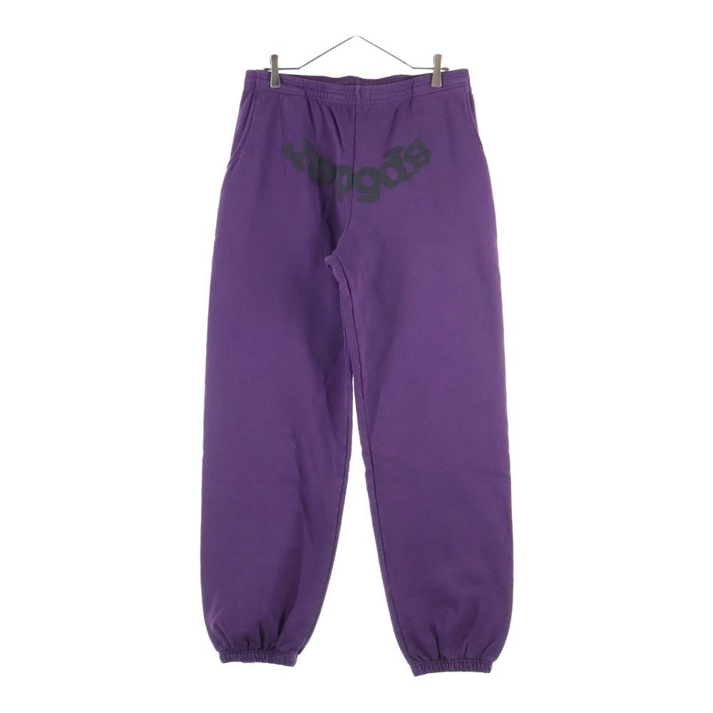SP 5 DER スパイダー フロントロゴスウェットパンツ ジョガーパンツ パープル
