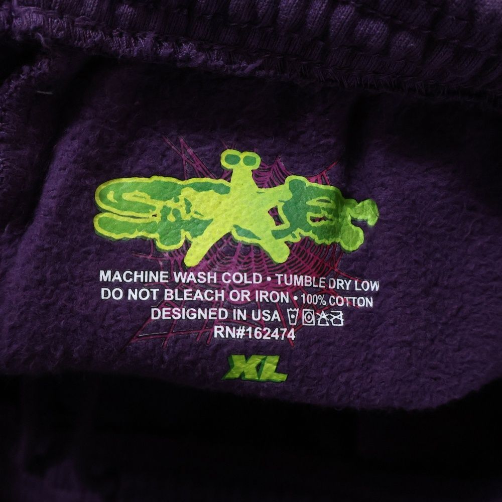  SP 5 DER スパイダー フロントロゴスウェットパンツ ジョガーパンツ パープル その他 メンズ