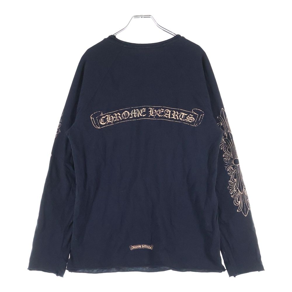 CHROME HEARTS クロムハーツ OLD アームフローラルペイント ロングTシャツ ブラック