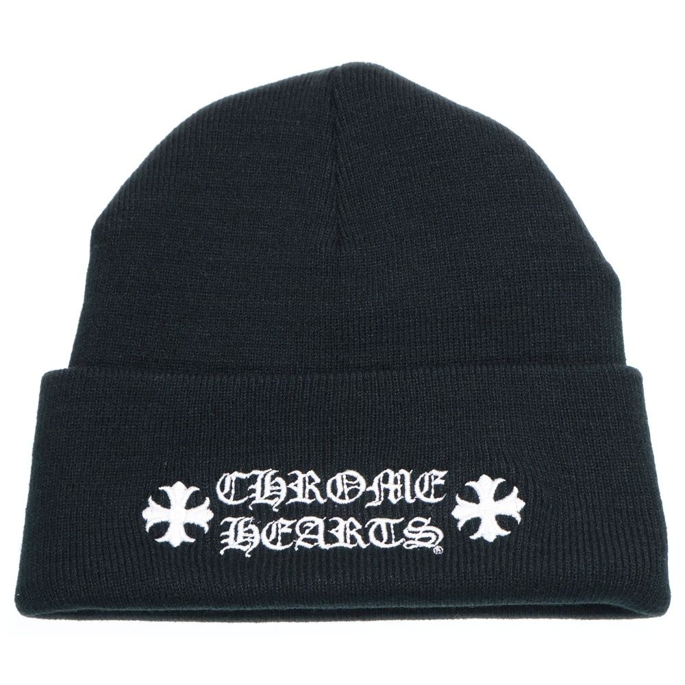 CHROME HEARTS クロムハーツ WATCH CAP ワッチキャップ ロゴ刺繍 ニットビーニー ニット帽 帽子 ブラック