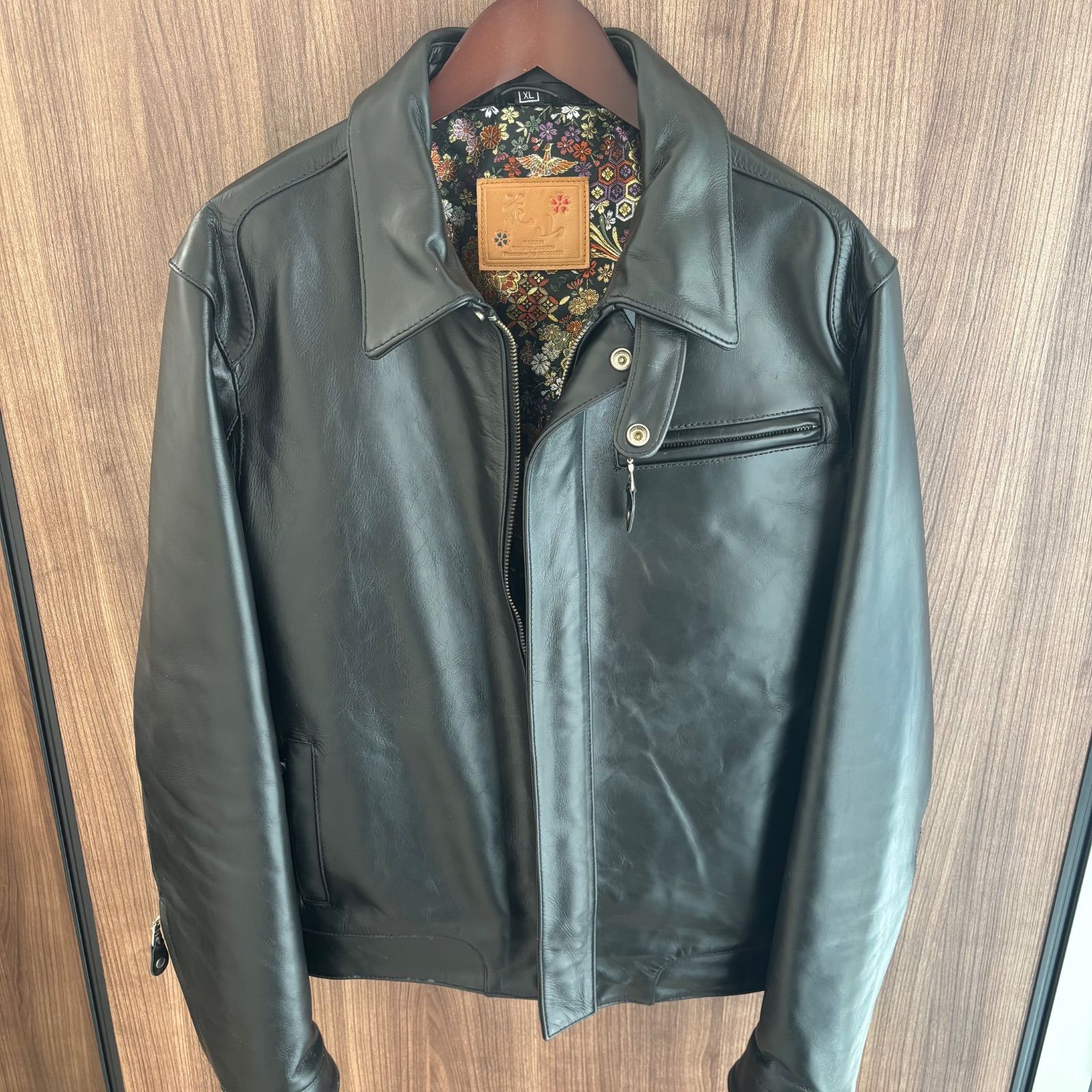 1点限り DEGNER デグナー 12ＷJ-1 TK XLサイズ レザージャケット 革 花山ジャケット 虎柄 タイガー ブラック 黒