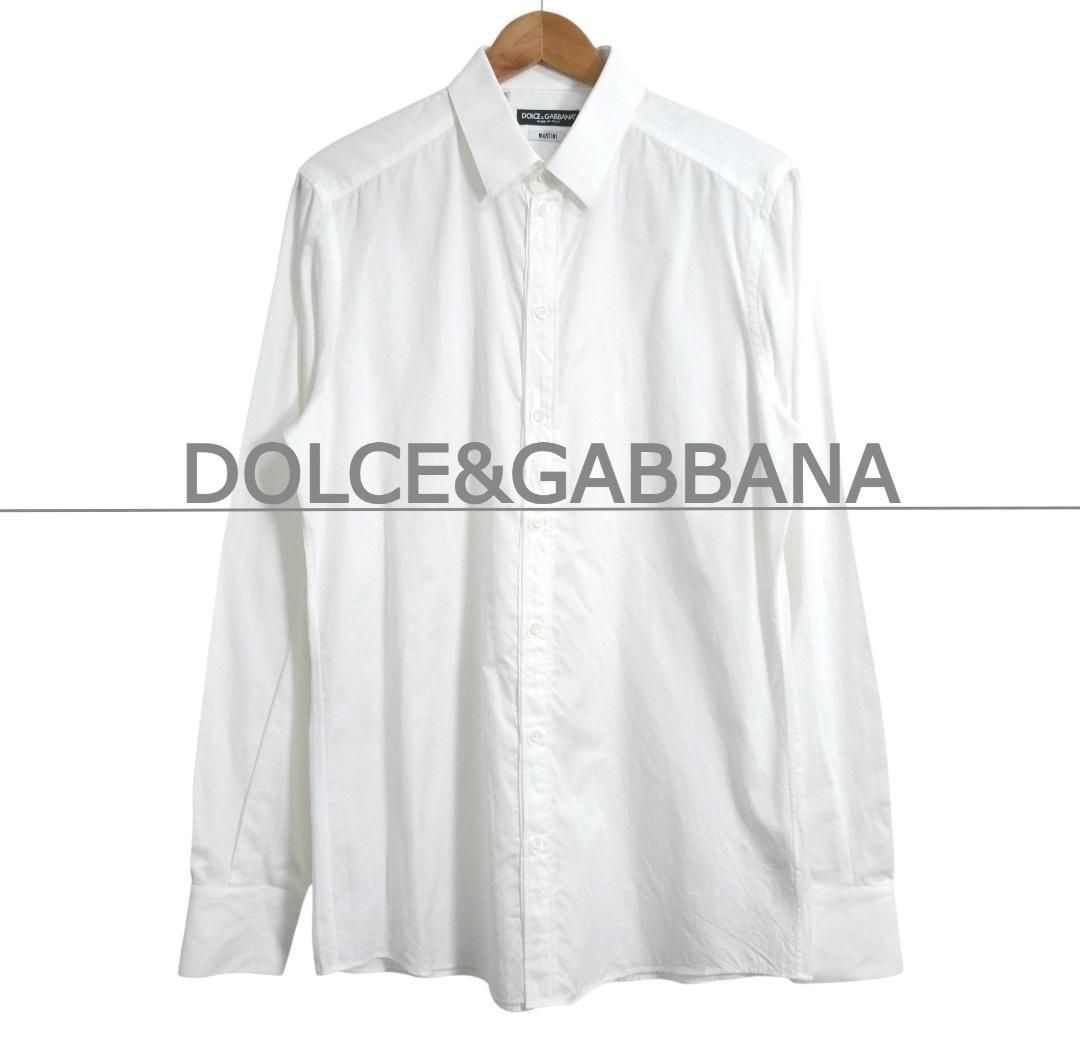 Dolce & Gabbana ホワイト長袖シャツ 美品 DOLCE&GABBANA ドルチェアンドガッバーナ MARTINI マルティーニ