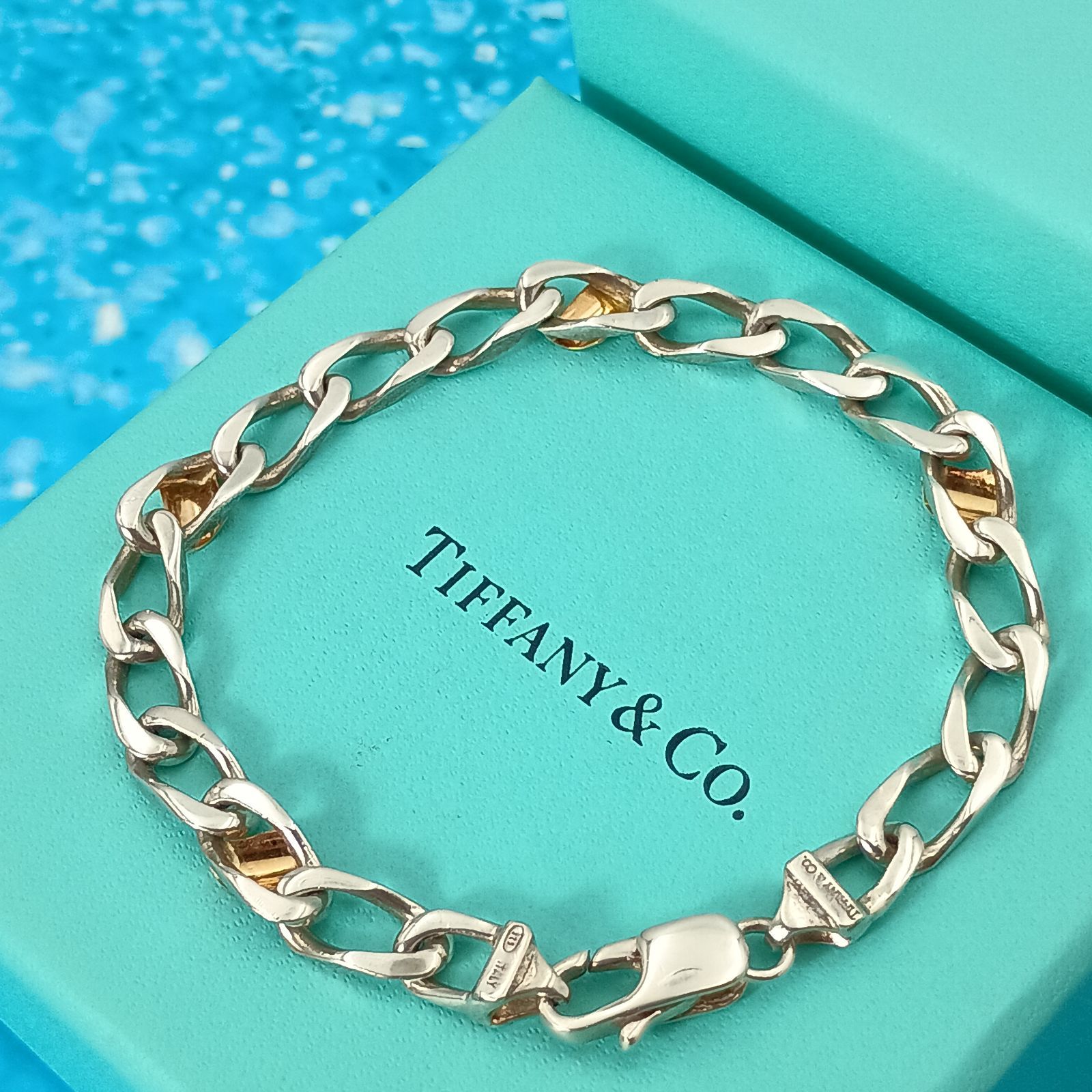 TIFFANY&Co. ティファニー フィガロチェーン 喜平 ブレスレット メンズ