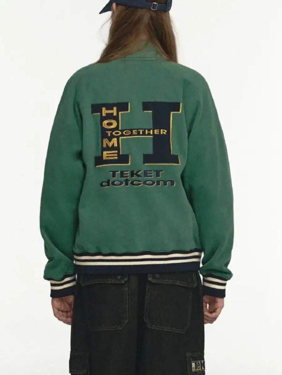 テケット H Zip Up Sweatshirt Green ジップアップ ジャケット グリーン M