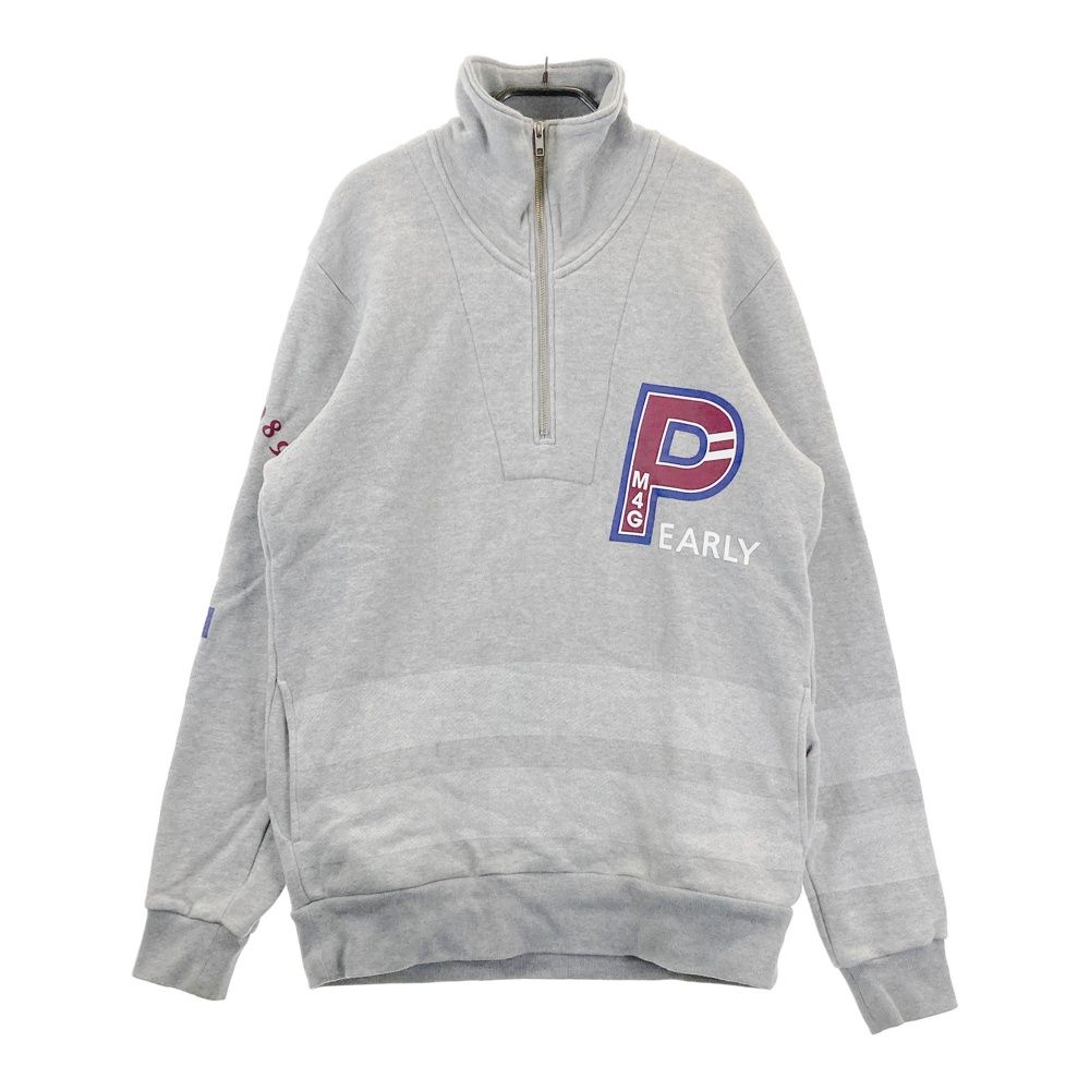 サイズ 6 PEARLY GATES パーリーゲイツ 2025年モデル 裏起毛 ハーフジップ スウェットトレーナー グレー系 ゴルフウェア メンズ ストスト