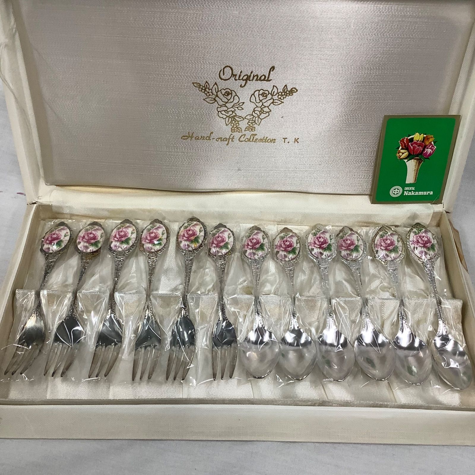 難あり】レトロ 薔薇デザイン カトラリーセット12本 スプーン×6