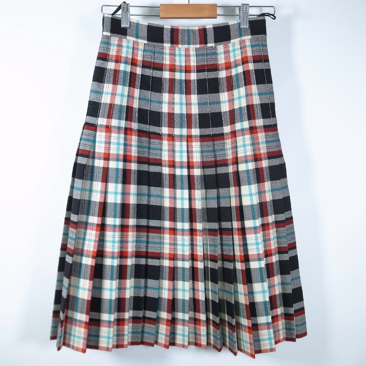 GUCCI グッチ ケリングジャパン チェック柄 ウール ロング プリーツ スカート 40