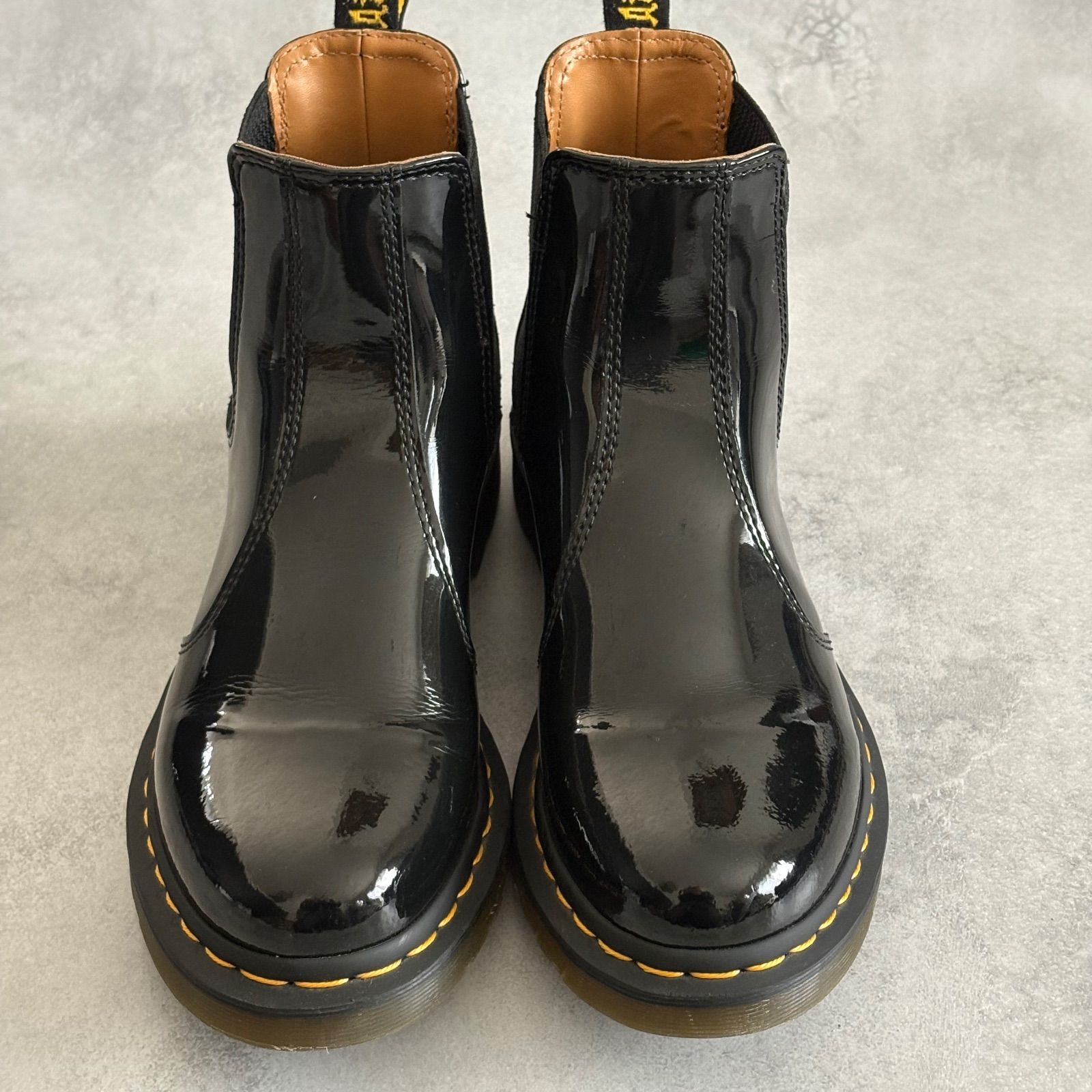 Dr.Martens ドクターマーチン 2976 サイドゴアブーツ チェルシーブーツ エナメル 光沢 ブラック 黒 UK 7