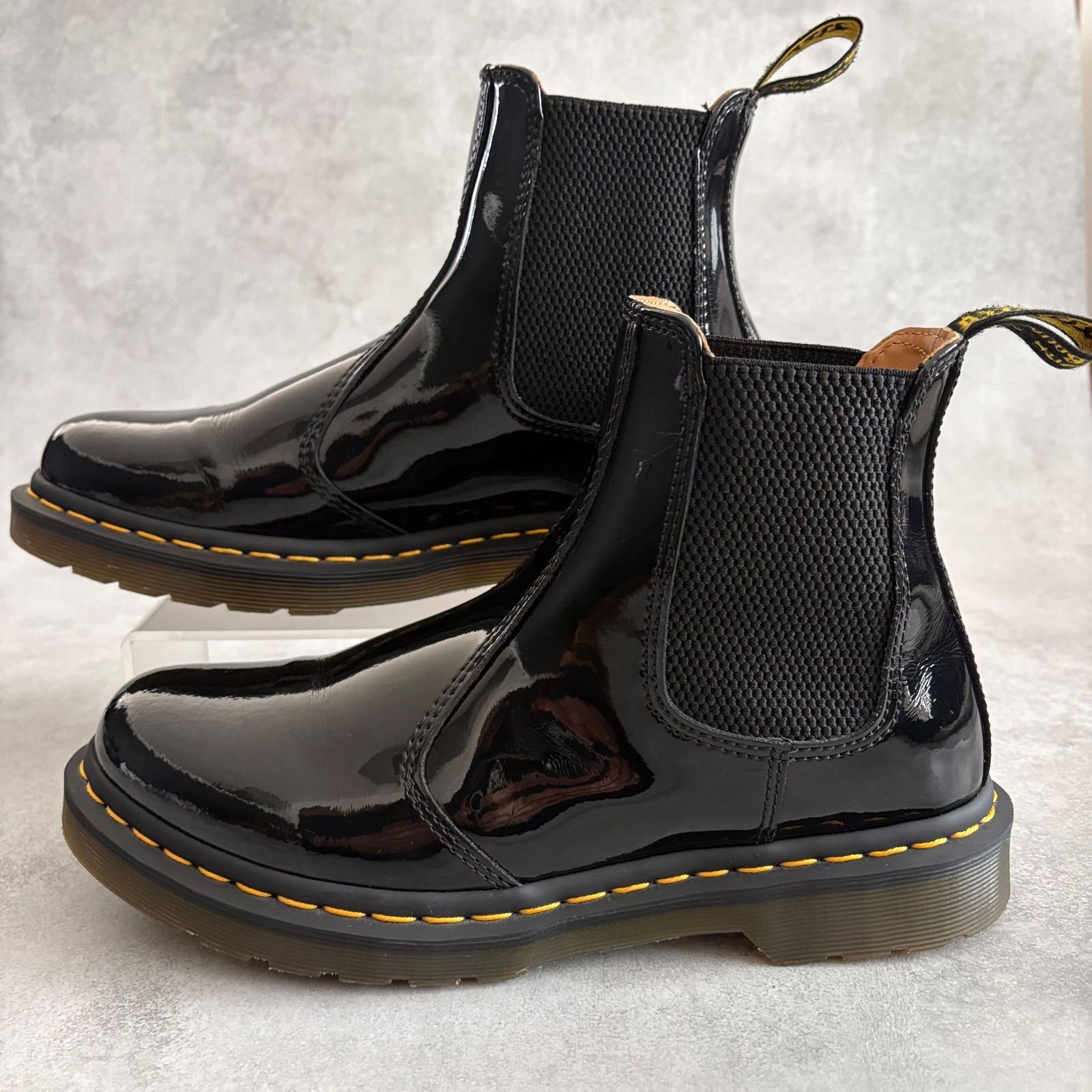  Dr.Martens ドクターマーチン 2976 サイドゴアブーツ チェルシーブーツ エナメル 光沢 ブラック 黒 UK 7 サイドゴアブーツ ブーツ 革靴