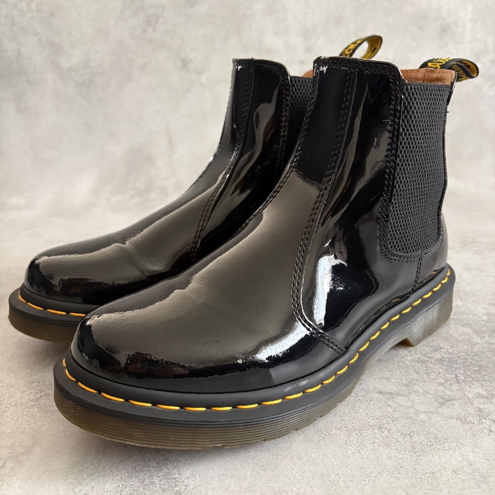 Dr.Martens ドクターマーチン 2976 サイドゴアブーツ チェルシーブーツ エナメル 光沢 ブラック 黒 UK 7