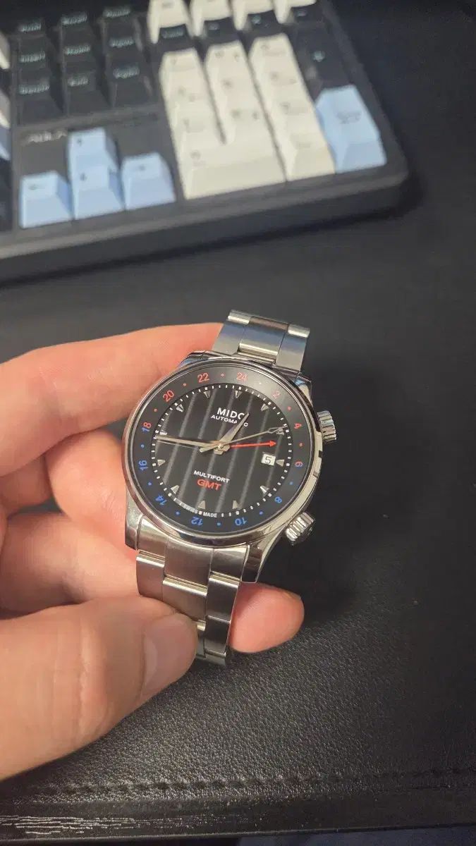 ミドー マルチポート GMT オートマチック メタル時計