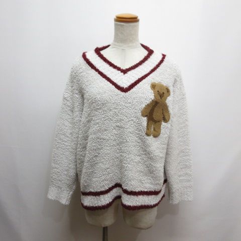 ジェラートピケ gelato pique HOLIDAY LOVERS ジェラートベア ニット パンツ セットアップ F オフホワイト ルームウェア 部屋着 パジャマ