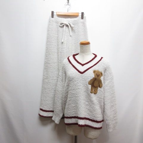 ジェラートピケ gelato pique HOLIDAY LOVERS ジェラートベア ニット パンツ セットアップ F オフホワイト ルームウェア 部屋着 パジャマ